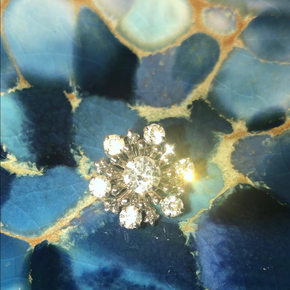 Elegant Silver Crystal Brooch